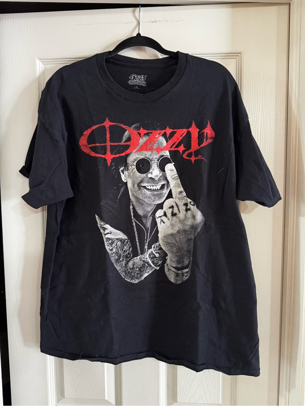 Black Graphic Band Tee with Red Logo - Ozzy osbourne